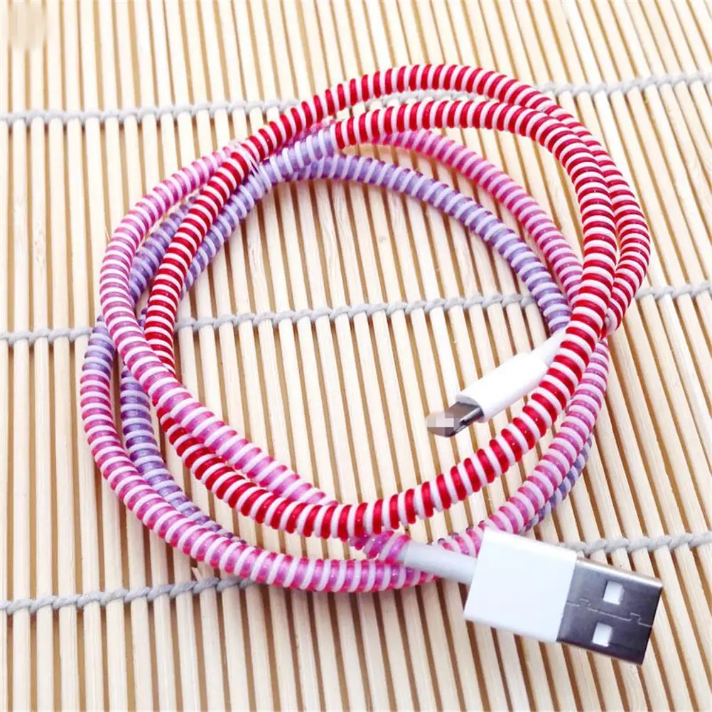 10 шт. телефонный провод шнур Защитная веревка зарядка через USB кабель моталки