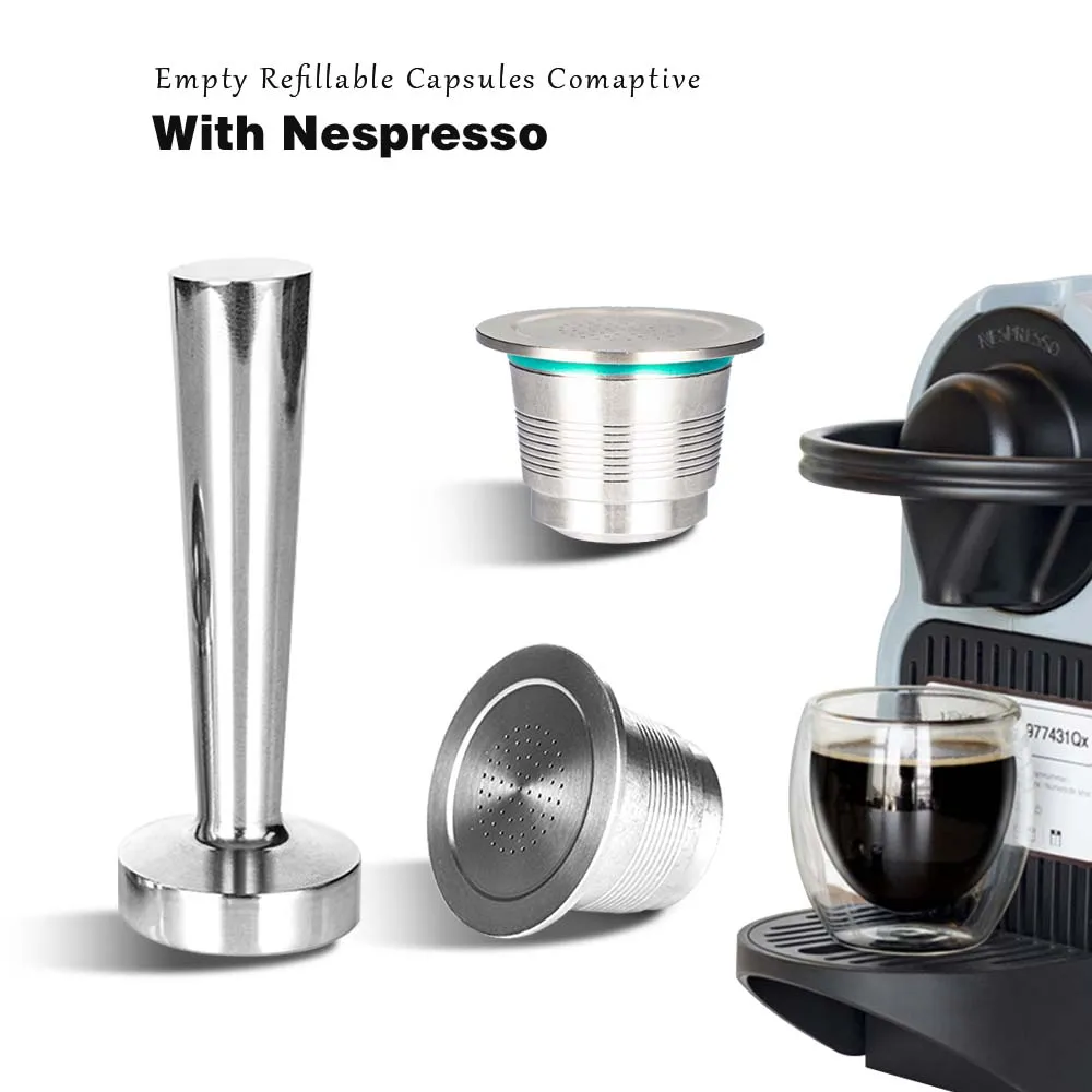 Cápsula de café Nespresso recargable, reutilizable, vacío, acero inoxidable, rellenable, DIY, juego de filtro de café NESPRESSO