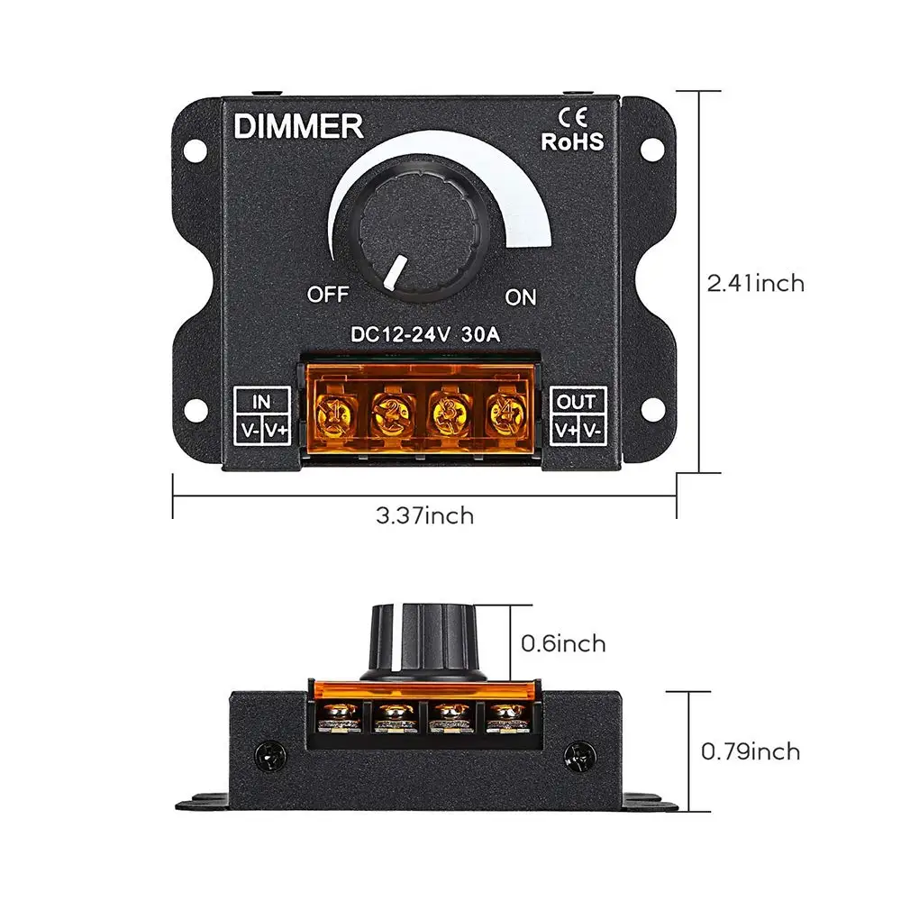 12V/24V DC 30A светодиодный ШИМ контроллер ПЕРЕКЛЮЧАТЕЛЯ ВКЛ/Off переключатель с