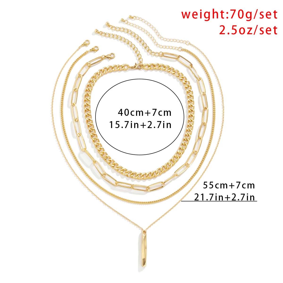 Ожерелье-чокер Ingemark с подвеской в виде многослойного минималистского стержня 4