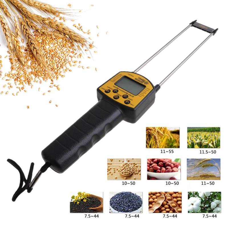 

Grain Moisture Meter LCD Digital Display Smart Sensor with Probe for Corn Wheat Rice Bean Wheat Flour Fodder Rapeseed Seed K0AB