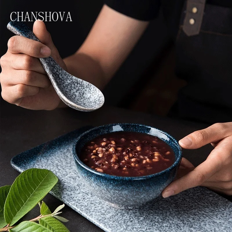 CHANSHOVA Chinese Retro Style color glaze Ceramic Bowl 330ML china Porcelain Bowls for rice and soup Tableware Kitchen Utensils | Дом и сад