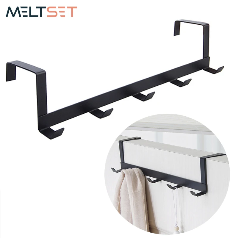 Door Hooks Practical Hat Clothes Wall Hook 5 Hooks Coat Towel Hanger Rack For Door Back Kitchen Bathroom Organizer