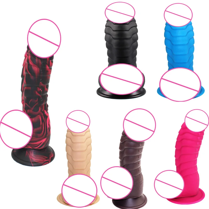 Цветные весы динозавров силиконовые фаллоимитаторы с присоской секс игрушка для