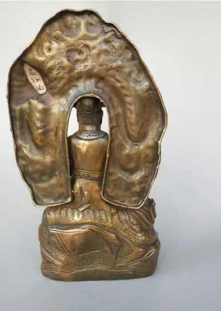 Китайская статуя из чистой латуни с изображением бога доктора солнца Си миао |