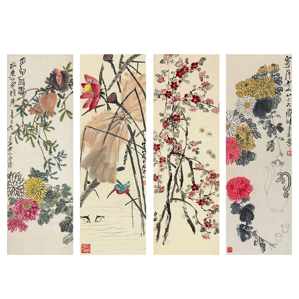 Китайская живопись печать высокого разрешения картина Безрамная холст