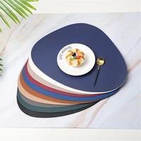 leather placemat tableware pad oil water resistant heat insulation non slip tablemat coaster set for kitchen washable cup