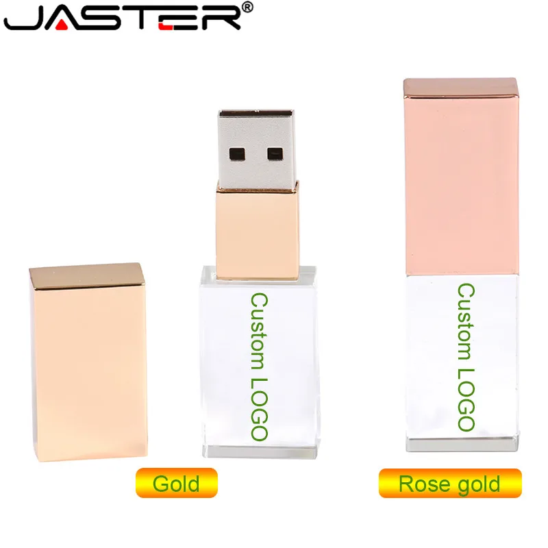 JASTER кристалл usb палочки 3d печать логотип на заказ 10 шт. 4 ГБ 8 ГБ 16GGB 32 Гб 64 ГБ usb флэш-накопитель прозрачное стекло