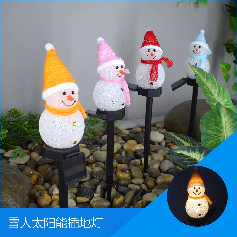 

Christmas new solar lawn lamp Snowman LED garden garden landscape lighting