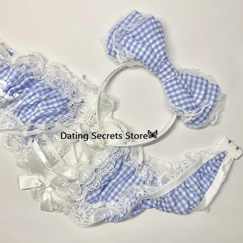 Сексуальная Аниме Косплей костюмы каваи синий сексуальный костюм горничной для