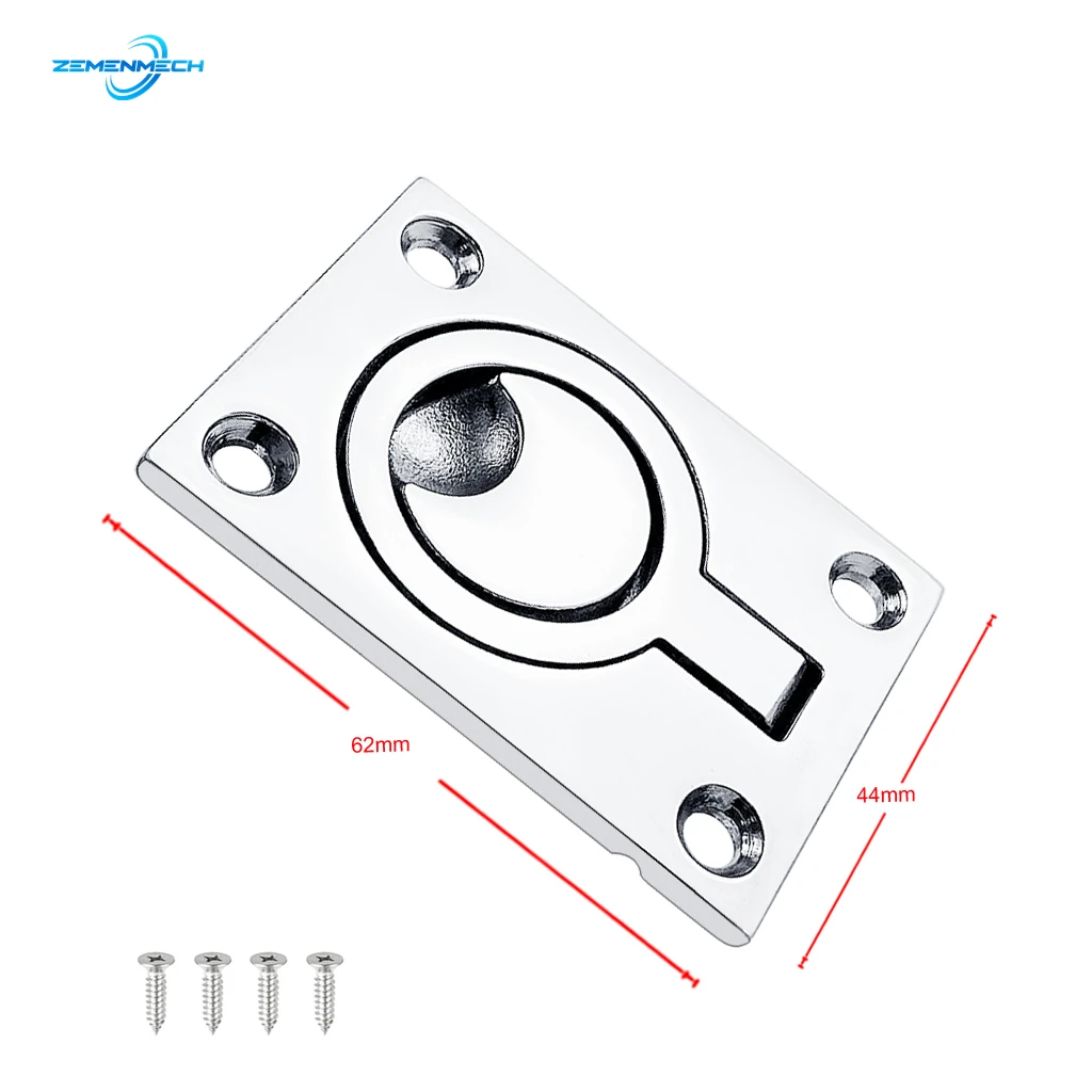 

2PCS Boat Accessories 62*44mm Stainless Steel Marine Boat Deck Hatch Flush Pull Lift Handle Ring Door Knobs Pull Ring Hardware