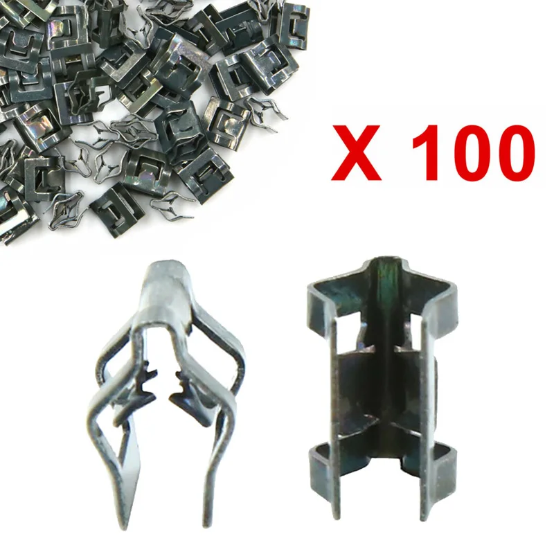 

100pcs Retainer Clips Accessories Black Rivets Set Trim Auto Dashboard Fastener