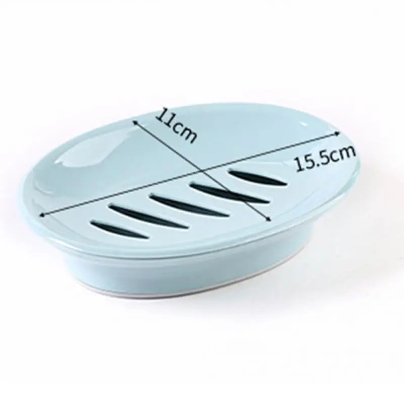 Bathroom Soap Dish Box Simple Design Double Layer Sponge Holder blue | Дом и сад