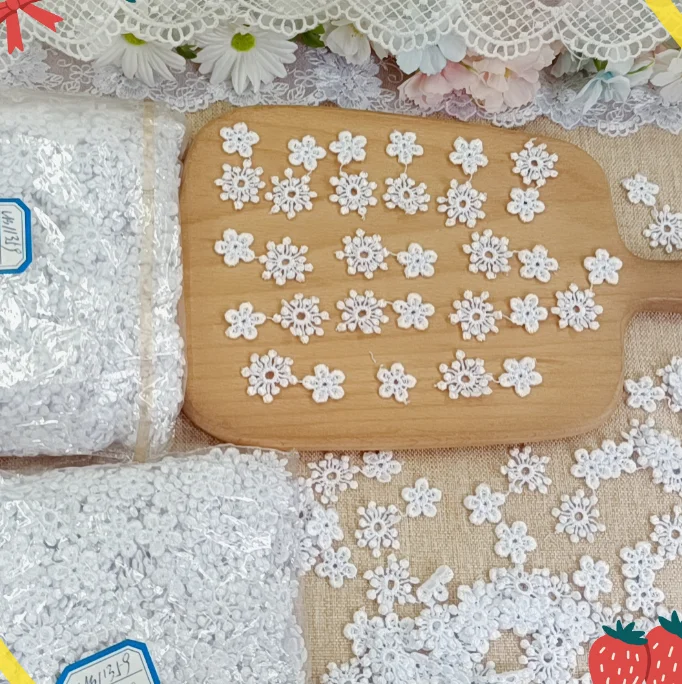 100 шт. горячая Распродажа водорастворимые белые кружевные мини-аппликации сделай