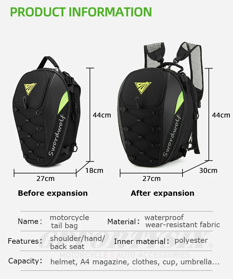

2020 New Motorcycle Bag Waterproof Mochila Moto Motorcycle Helmet Bag Motorcycle Backpack Multi-functional Tail Bag 3 Colours