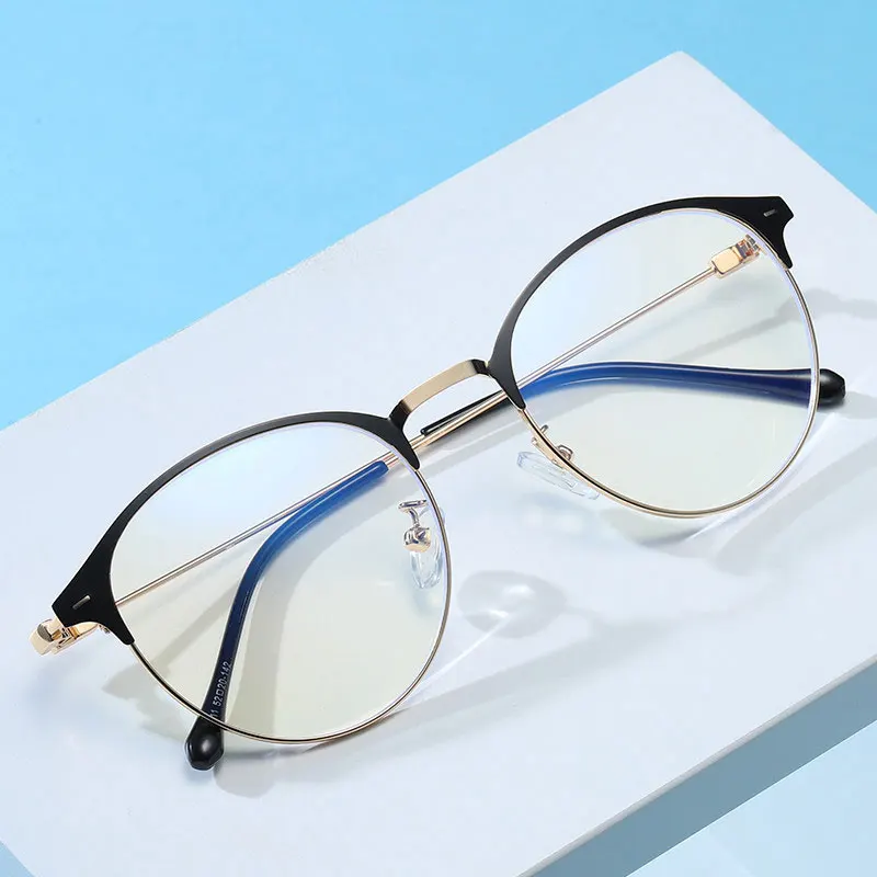 

Metal Frame Glasses For Unisex Retro Optical Round Eyewear Browline Frame Full Rim Myopia Spectacles Hot Selling