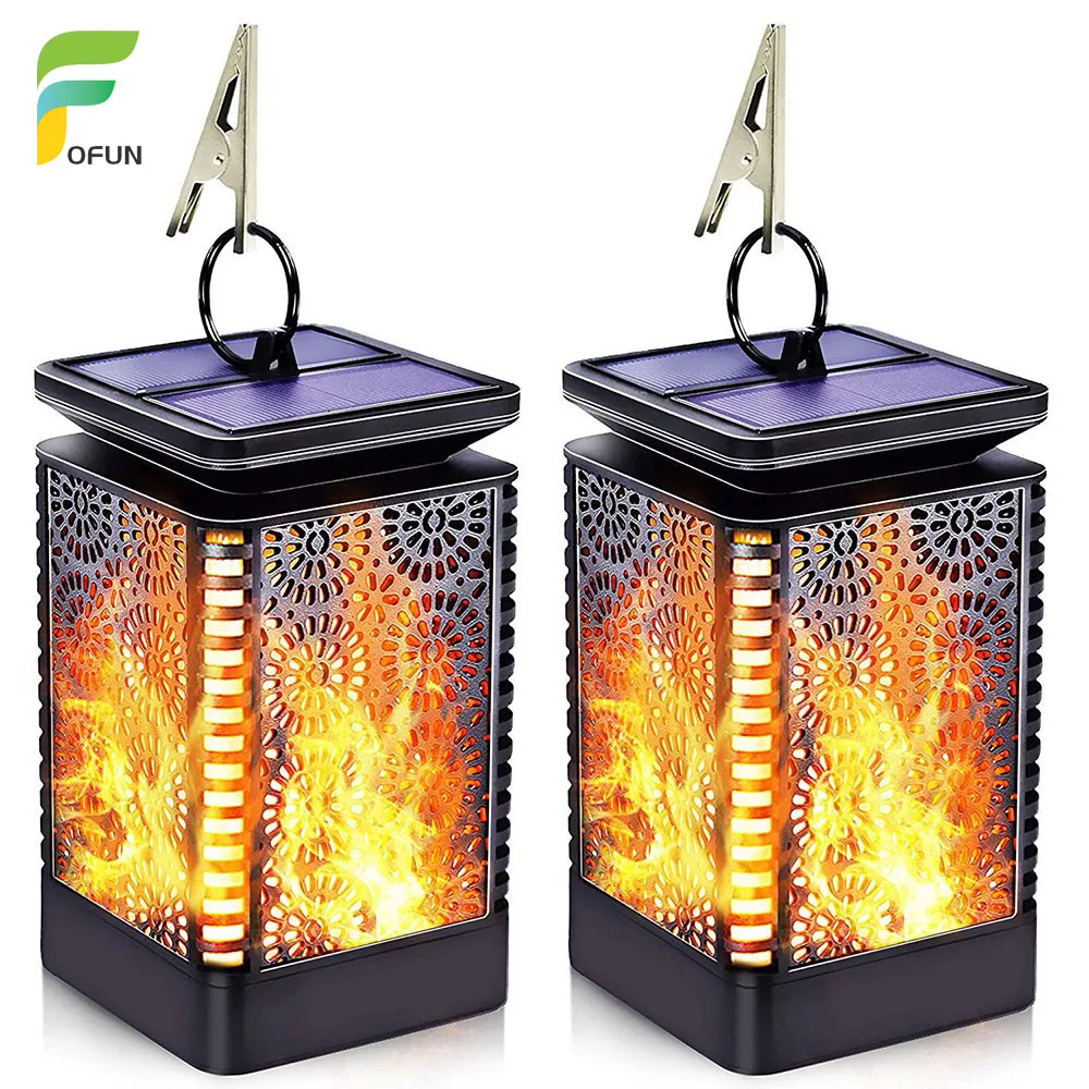 

Светодиодная лампа на солнечной батарее, мерцающее пламя, наружные подвесные водонепроницаемые ночные светильники, Автоматическое включе...