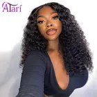 Парик Atari для фронтальной съемки с глубокой волной, малазийский парик на шнуровке спереди, парик с предварительно выщипанной застежкой, парики из 250% человеческих волос для женщин