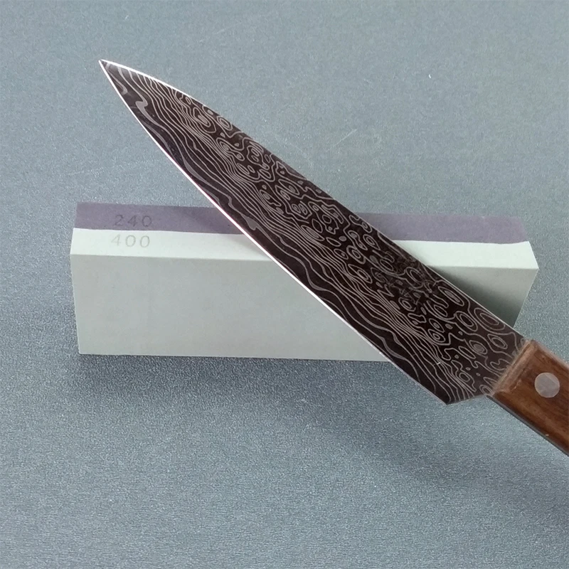 Точильный камень + бамбуковая основа Набор держателей для ножей двусторонний