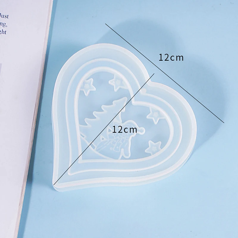 

Christmas Decoration Pendant Silicone Mold For Holiday Craft Resin Art Supplies Heart-Shape UV Resin Mould Epoxy Resin Crafts