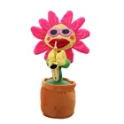 Электрические игрушки, поющие и танцующие цветы, саксофон, Подсолнухи, сетка, знаменитости, Забавная детская игрушка для девочек, полностью заполненный полипропилен, хлопок