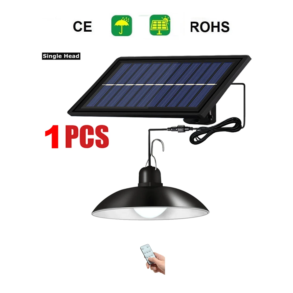 

remote 30 led 2 head Retro Lampshade Solar Pendant Lights Double Single Head Outdoor Indoor Auto On Off Lamp Pull Switch for Bar