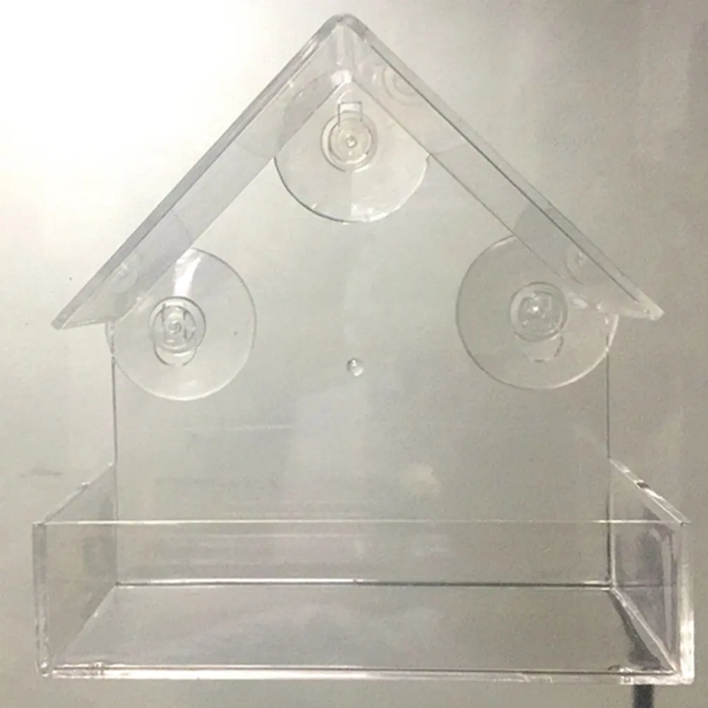 

Transparent Tray Birdhouse Suction Cup Mount House Type Feeder Bird Feeder Window Viewing Bird Feeders Acrylic