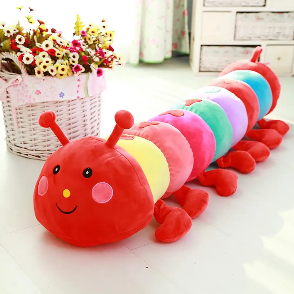

Cute Cartoon Multicolor Caterpillars Soft Plush Stuffed Toy Home Sofa Cushion Car Decoration Kids Gift
