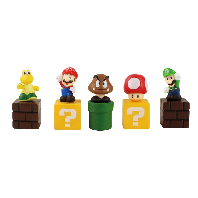 

Cartoon Figure Toys Toad Mushroom Goomba Yoshi Dragon Monkey PVC Cute Model Decoration Animal Dolls