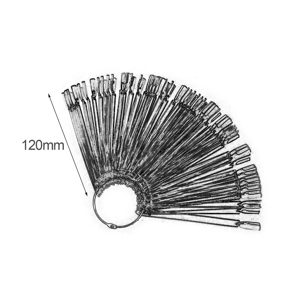 

50/Set Nail Art Tips Display Practice Sticks Fan Shaped Nail Polish Swatches Nail Color Sample Nail Art Practice Tools