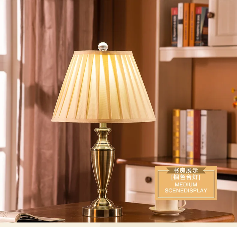 

European Golden Desk Lamp Vintage Copper Creative Personalized Desk Lamp Adjustable Metal Luminaria Mesa Lamps for Living Room