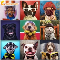 chenistory dog painting by numbers animals diy oil paint by numbers art handpaint drawing canvas wall set home decoration gift
