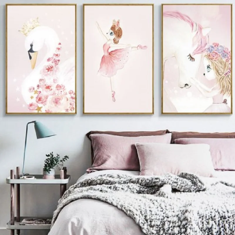 

Kawaii Cartoon Painting Picture For Kids Room Wall Art Decoration Living Room Bedroom Home Hotel Room Decor Poster Canvas Gift