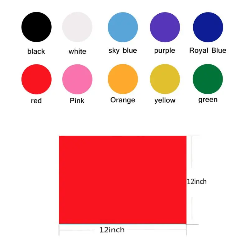 

H9ED 10/20 Assorted Colors Heat Transfer Vinyl 12x12 Inch Iron On Adhesive Printing Film Sheets for DIY T-Shirts Clothes Heat