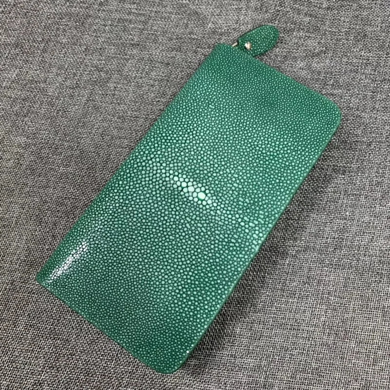 Зеленый McParko Stingray кожаный кошелек для женщин из натуральной кожи женские кожаные клатчи кошельки Женская кожа ската Длинный кошелек красный зеленый - Цвет: Зеленый