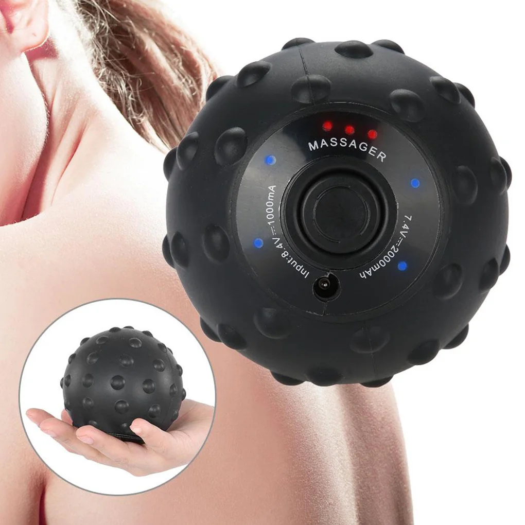 

Yoga Fitness Leg Back Massage Ball 4 Vibration Intensity Portable Massager Rechargeable Silicone Ball US/EU Plug