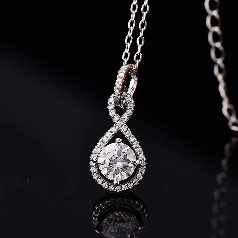

Ожерелье из серебра 925 пробы с поэзией магазина, 1.00ct D VVS классическое ожерелье, отправьте свою подругу и отправьте супругу в подарок