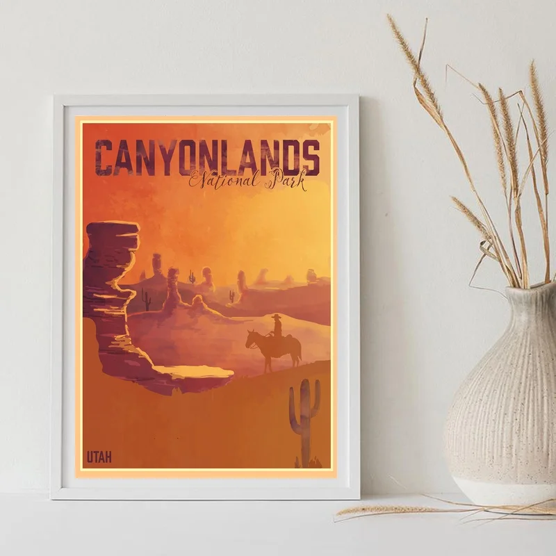 

Canyonlands, National Park Travel Landscape Painting Canvas Poster