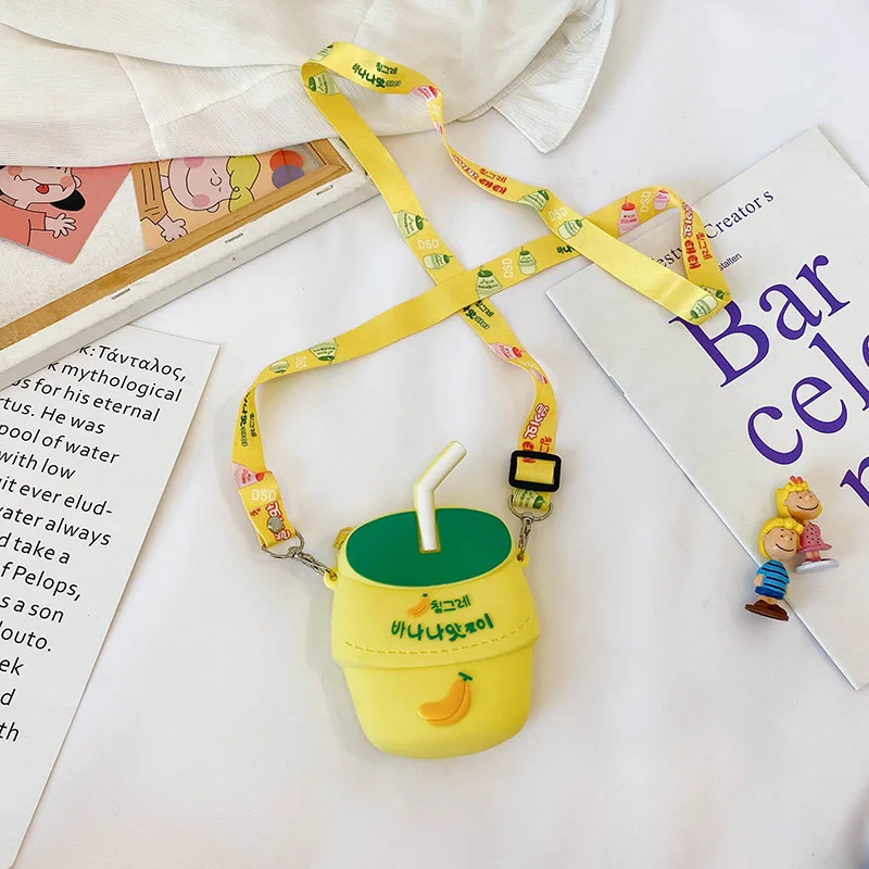 2021 New Silicone Coin Purse Bag Donuts Children Shoulder Handbag Fruit Rainbow Mini Crossbody Small Bag For Kids