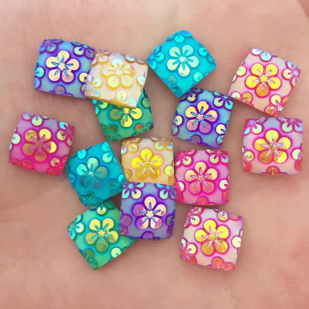 200 шт. смолы 10 мм круглые цветы драгоценные камни стразы с плоской задней стороной