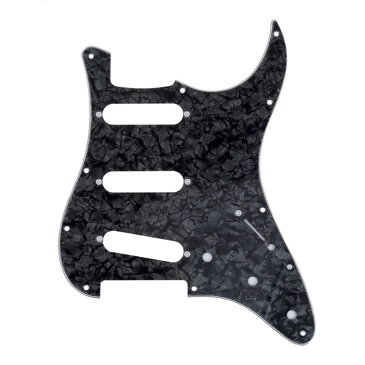 

Musiclily Pro 11-Hole 72 or 64 Strat SSS Guitar Pickguard for MIJ JPN Japan Stratocaster, 4Ply Black Pearl