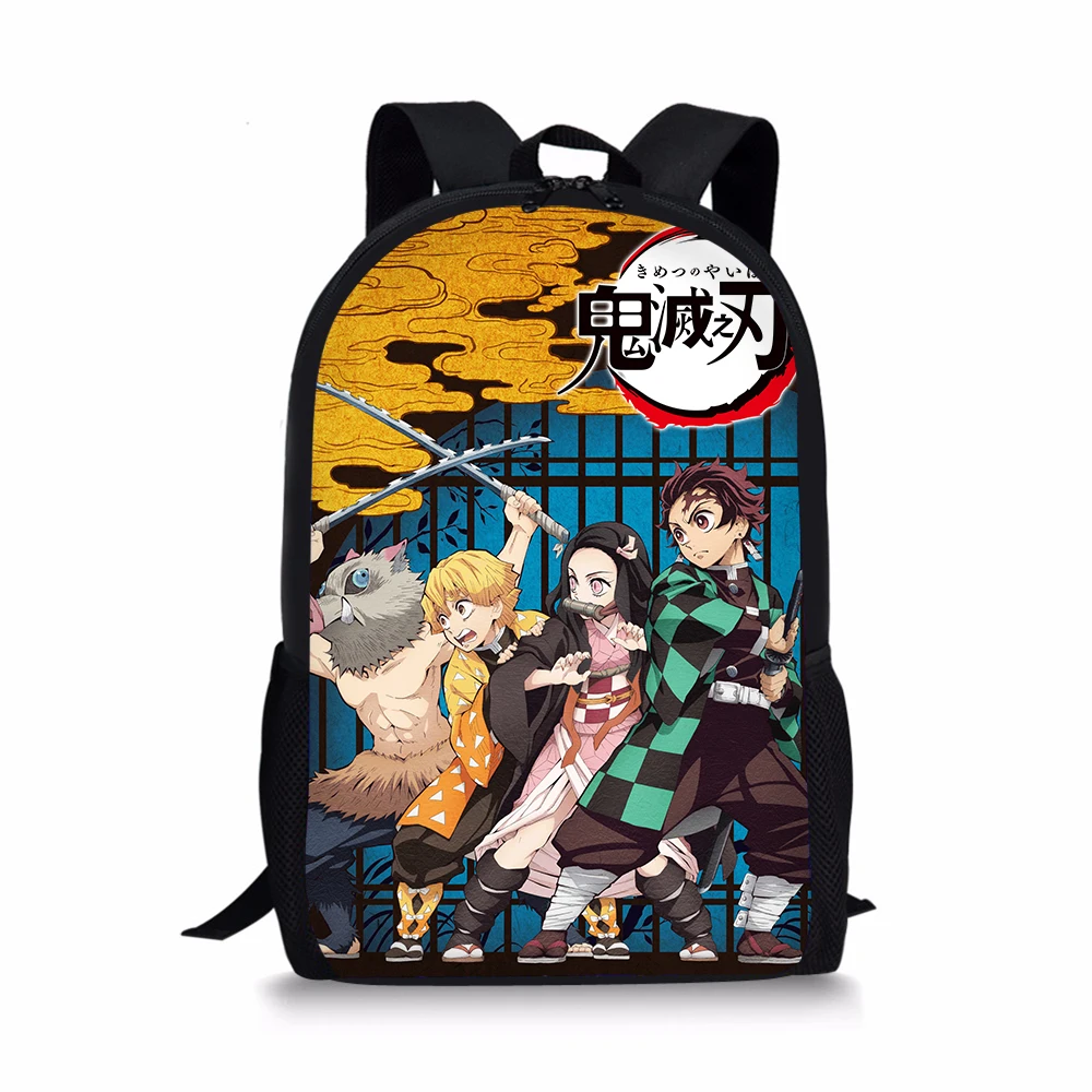 HALYUNASC Children's School Backpack Demo-Slayer-Kimetsu-no-Yaib-Pattern Kids Backpack Cartoon Toddler Students School Book Bag