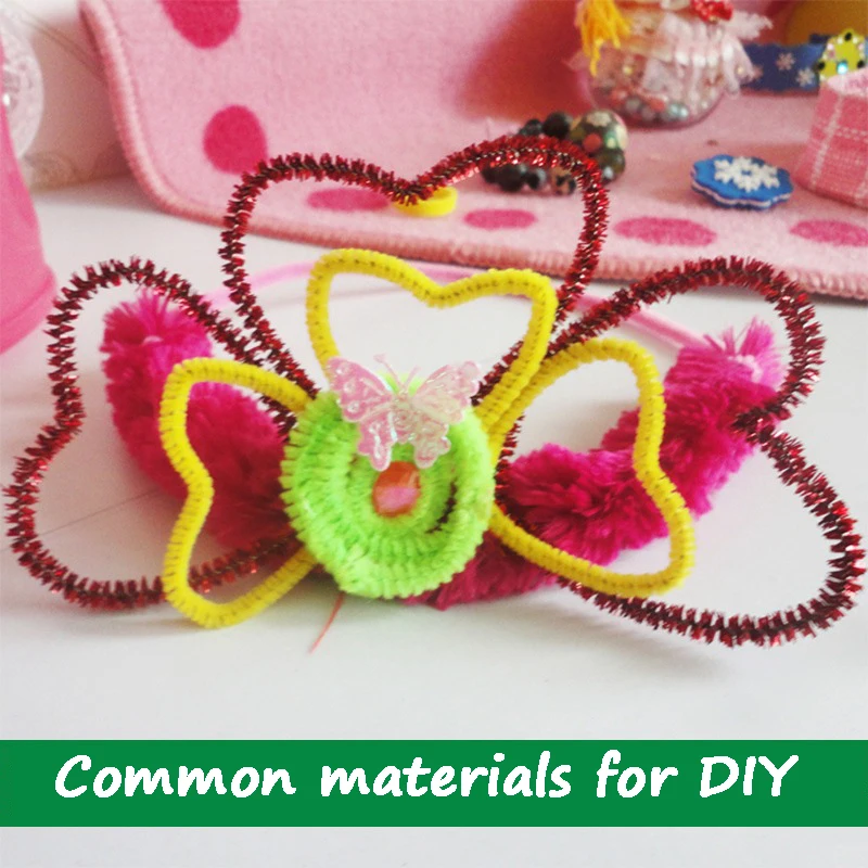 30/50/100 шт блеск стебли синели очистители труб плюшевые мишура стеблей проводной