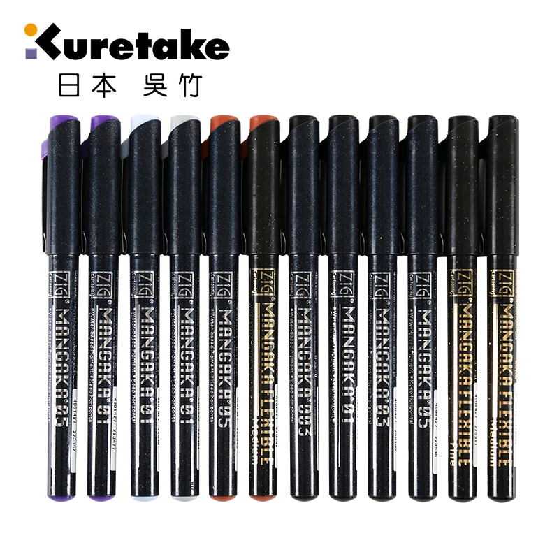 Kuretake Zig Cartoonist Mangaka контурная ручка 003/005/01/02/03/05/08/F/M наконечники