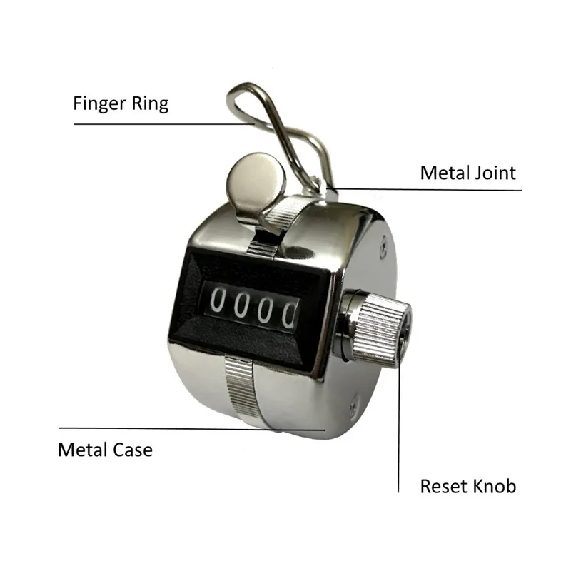 Tally Counter ручной Clicker 4 значный хромированный ладонь для гольфа людей подсчет