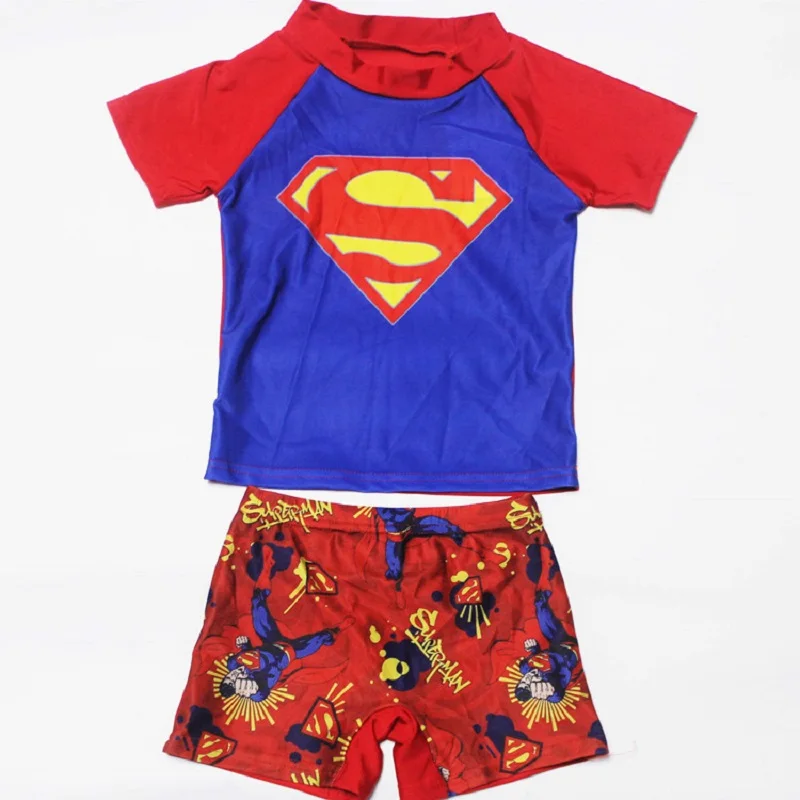 

Boy Two Piece Suits Short Sleeve Swimwear 2-10 Year Children Cool Cartoon Swimsuit