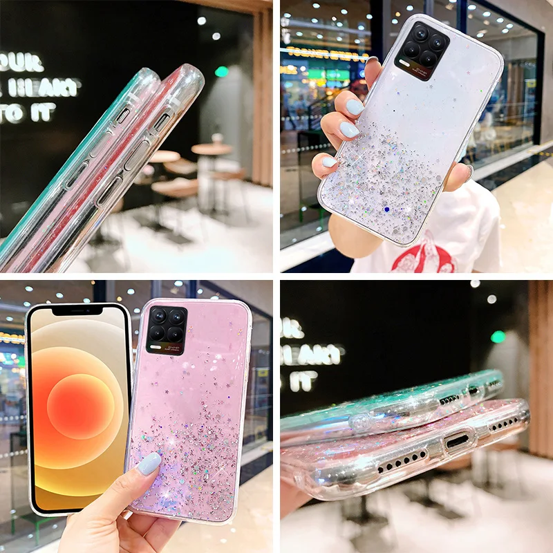 Realme 8 Case For OPPO Find X5 Lite Case Glitter Realme 7 6 5 3 A54 A55 5G A57 A77 A93 A94 A96 Reno 4 Find X3 Lite X5 Pro Covers