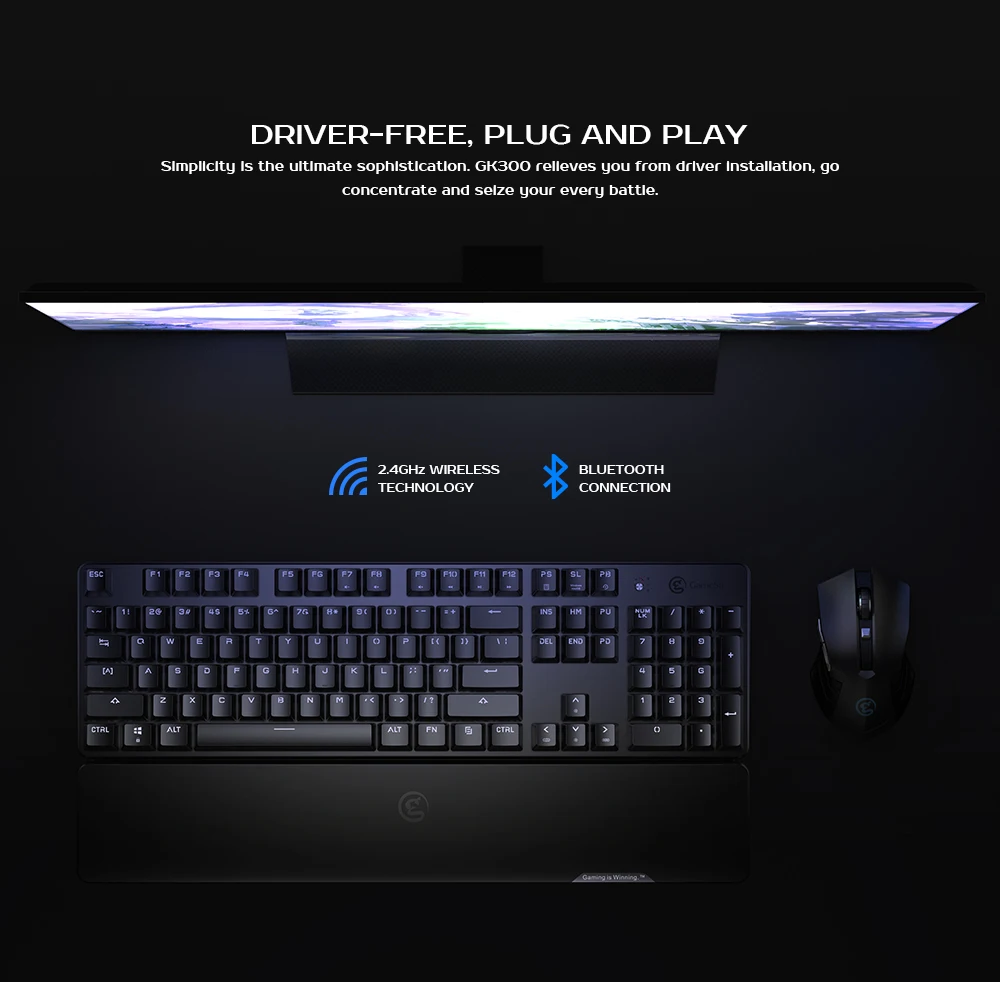 Механическая клавиатура GameSir GK300 Беспроводная игровая 104 TTC красные и синие