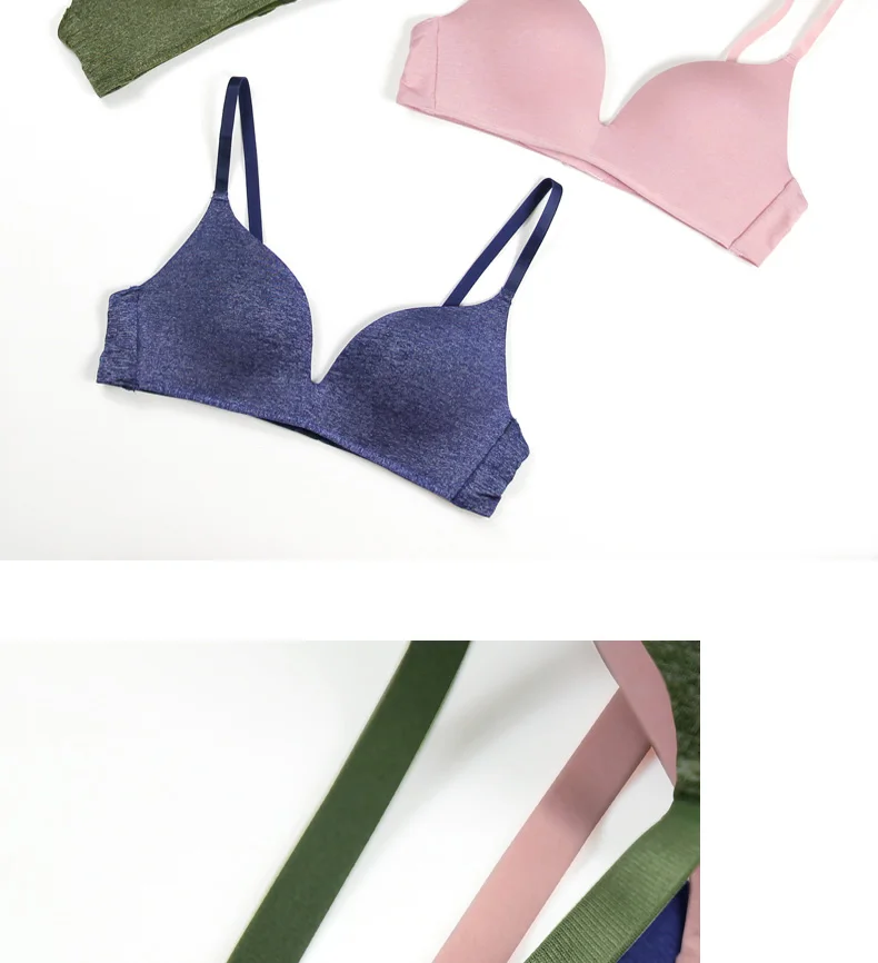 Green Camouflage Vest-Style Female Sexy Bra Small Chest Gather Sexy Lingerie Front Buckle Without Steel Ring No Trace Underwear
