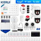 Комплект беспроводной охранной сигнализации Tuya Kerui W181, Wi-Fi GSM, управление через приложение, Солнечная камера, 3 Мп, уличная камера, Google Alexa